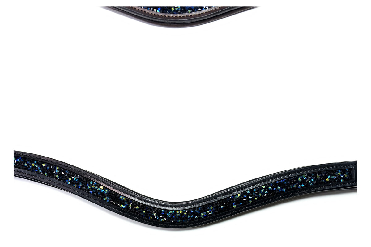 Frontal Artémis Iridescent en cuir noir – gros plan