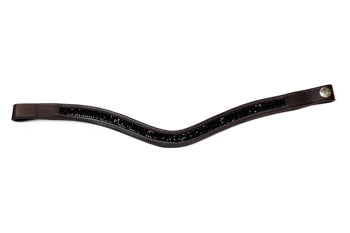 Frontal Artémis Solid Black en cuir malt – vue à plat