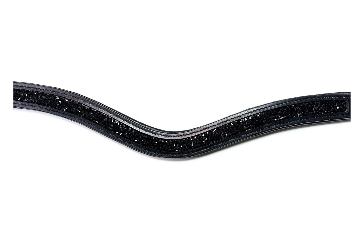 Frontal Artémis Solid Black en cuir noir – gros plan