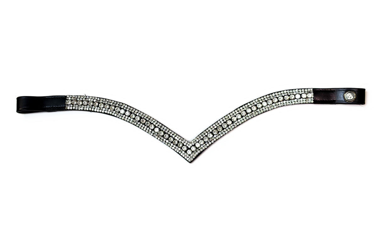 Frontal Aphrodite, cuir noir, vue à plat