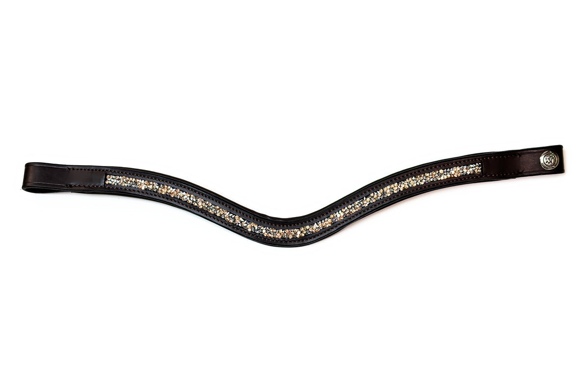 Frontal Artémis Pêche, cuir malt, vue à plat