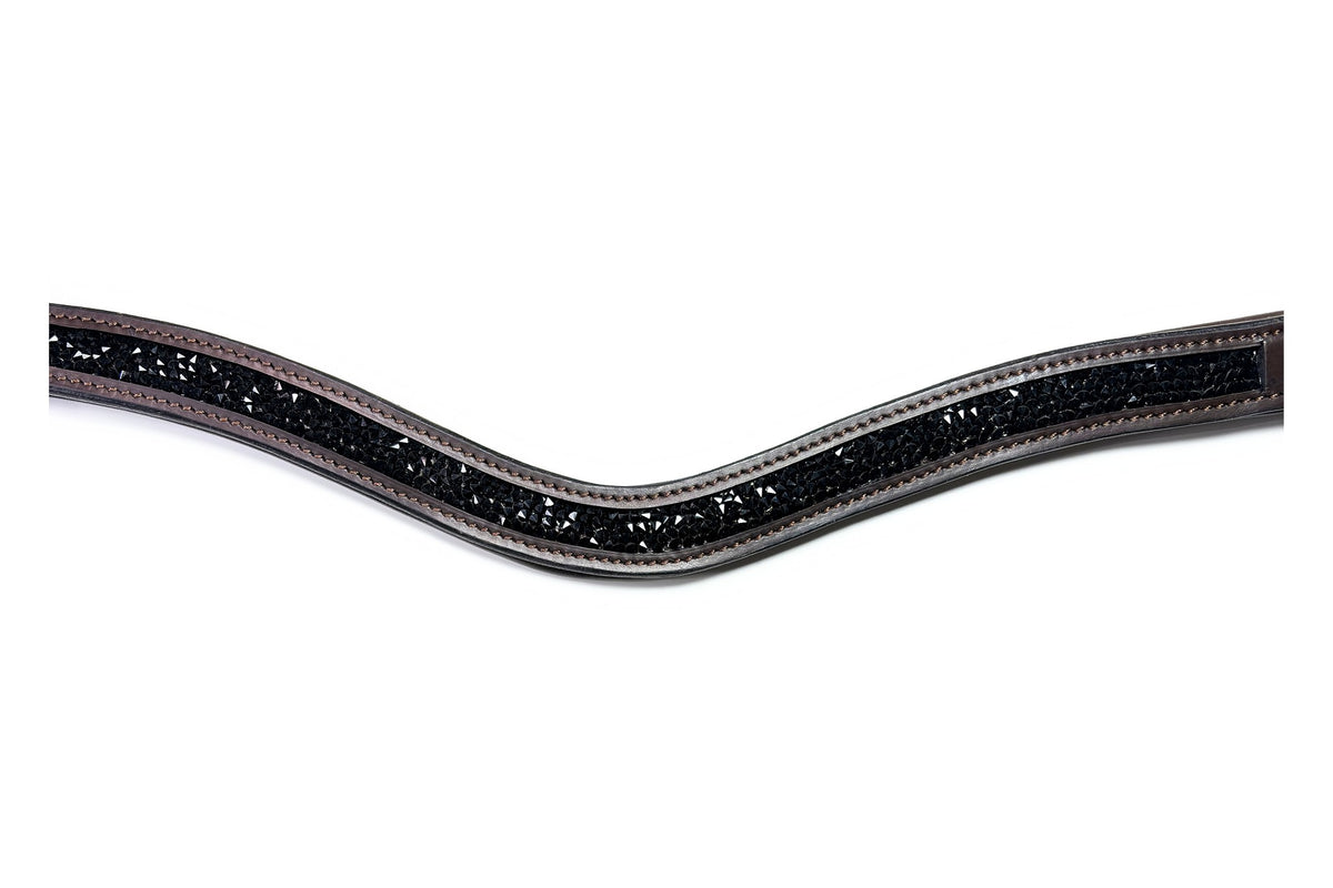 Frontal Artémis Solid Black en cuir malt – gros plan