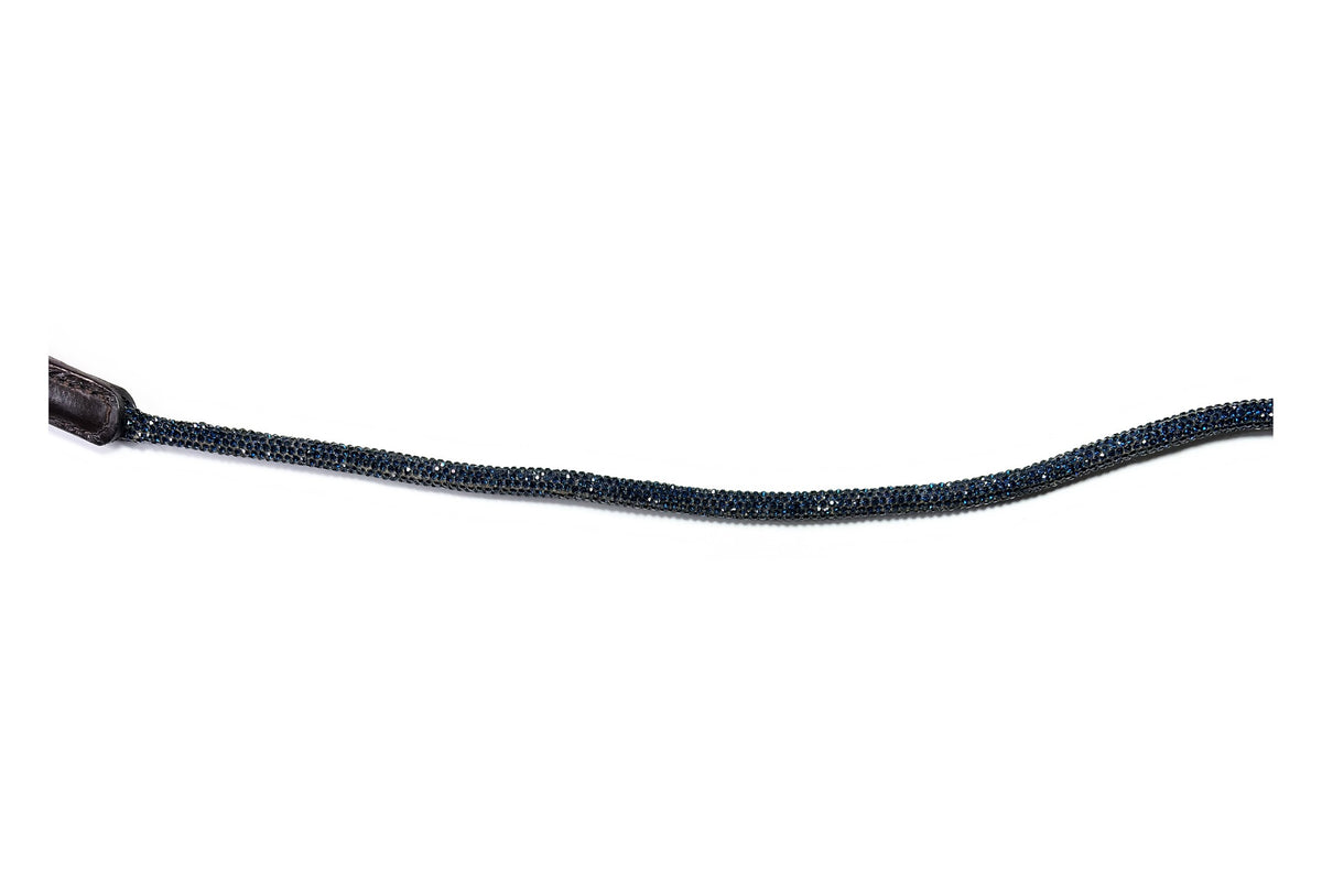 Frontal Séléné Navy Blue en cuir malt – gros plan